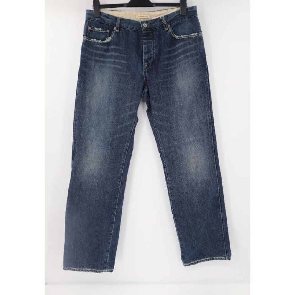 John varvatos Men's 34 Button fly straight leg distressed jeans pockets cotton